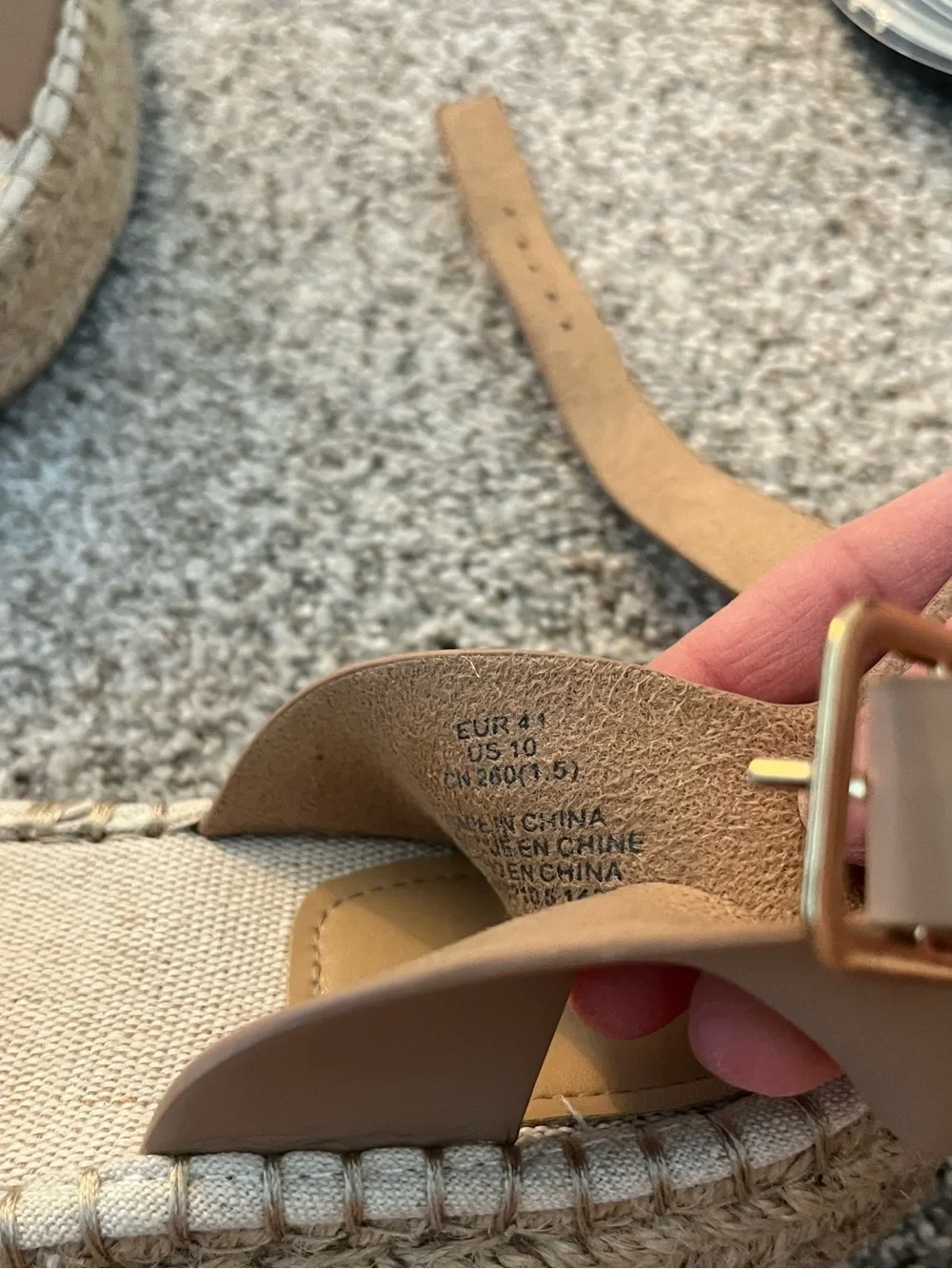 H&M Brown-Beige Platform Espadrille Sandals